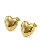 Kolczyki duże serca Caress Gold