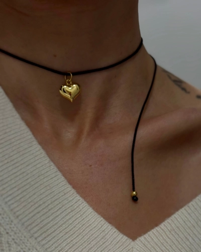 Naszyjnik na sznurku z serduszkiem Always Rope Gold