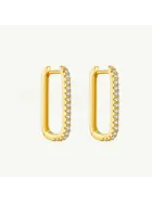Kolczyki hoop z cyrkoniami Paperclip Gold