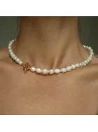 Naszyjnik z perłami Pearl Hook Gold srebro pozłacane