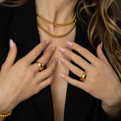 Naszyjnik choker z kulek Bally Gold