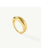 Pierścionek złoty falowany obrączka Tide Gold, srebro pozłacane