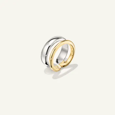 Pierścionek srebrny regulowany pozłacany, elegancki, damski Snobistiq