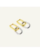 Kolczyki wiszące srebrne i pozłacane Double Clip Snobistiq