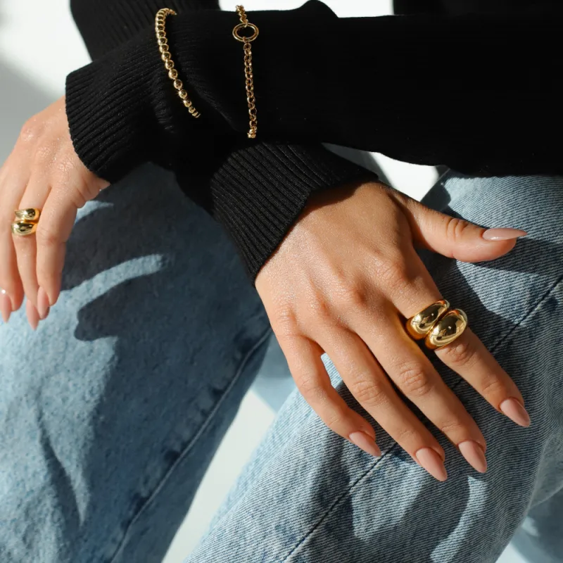 Pierścionek pozłacany pompowany Pumped Gold srebro pozłacane