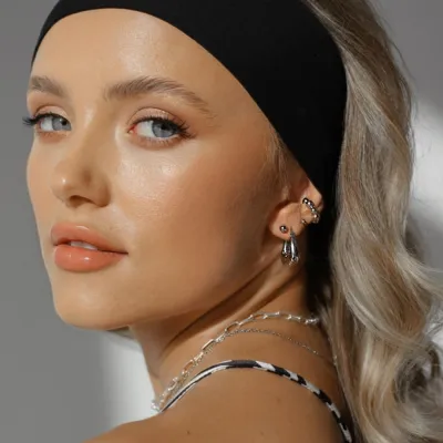 Nausznica srebrna z kulkami Beads Silver