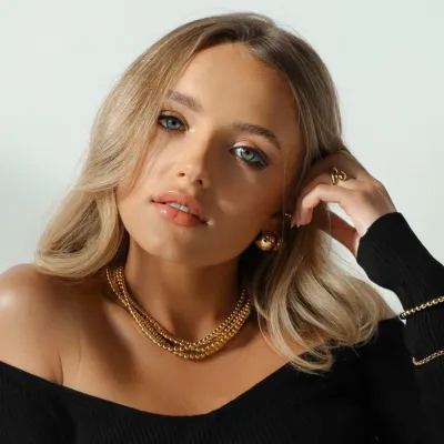 Pierścionek pozłacany regulowany Bliss Gold