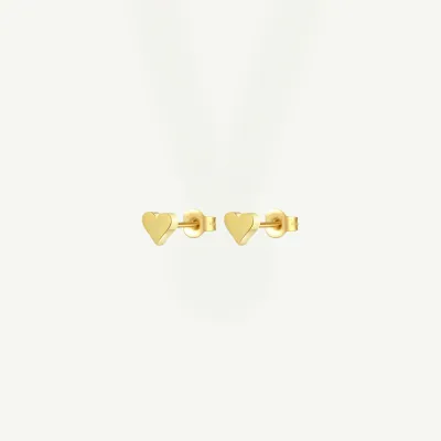 Małe kolczyki serca pozłacane 18K – Snobistiq