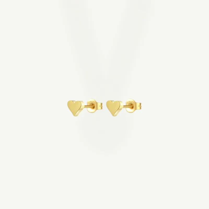 Małe kolczyki serca pozłacane 18K – Snobistiq