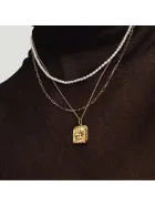 Naszyjnik medalion pozłacany zdobiony Sunflower Gold
