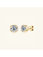 Kolczyki srebrne wkręty pozłacane z moissanitem – sztyfty Snobistiq