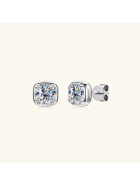 Kolczyki srebrne z Moissanitem pozłacane białym złotem Snobistiq