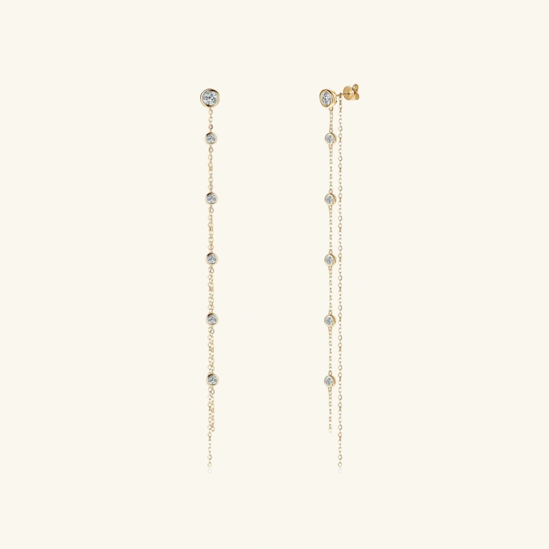 Kolczyki srebrne pozłacane z moissanitami GRA Snobistiq