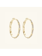 Kolczyki ślubne srebrne pozłacane z moissanitami Snobistiq