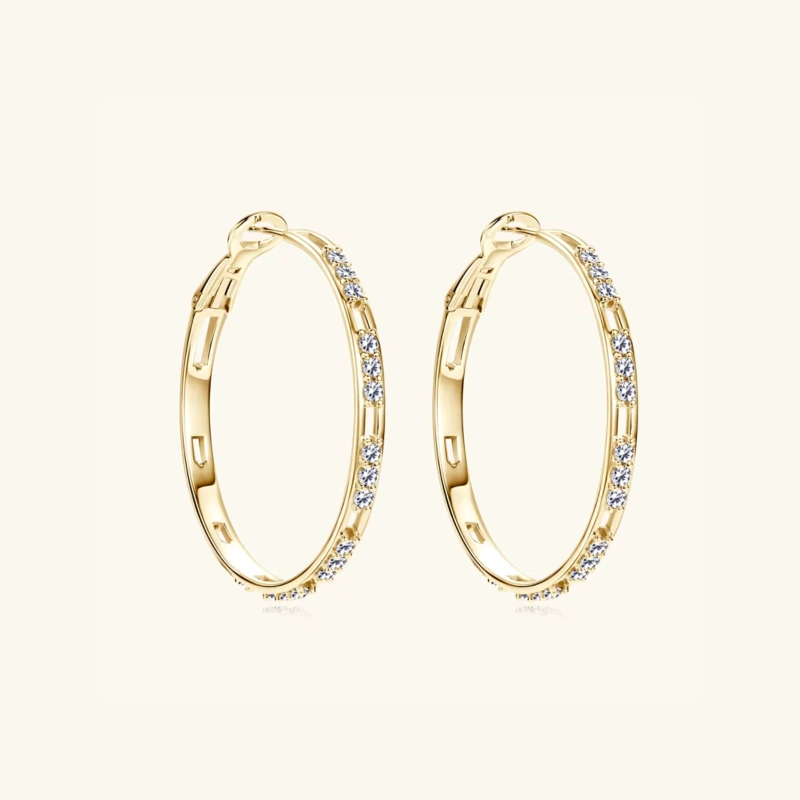 Kolczyki ślubne srebrne pozłacane z moissanitami Snobistiq