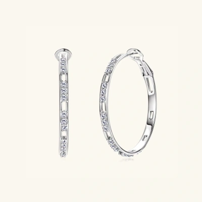 Kolczyki srebrne z Moissanitami – białe złoto, GRA Snobistiq