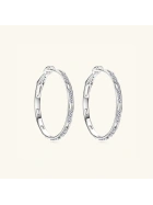 Kolczyki srebrne z Moissanitami – białe złoto, GRA Snobistiq