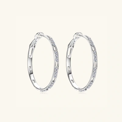 Kolczyki srebrne z Moissanitami – białe złoto, GRA Snobistiq