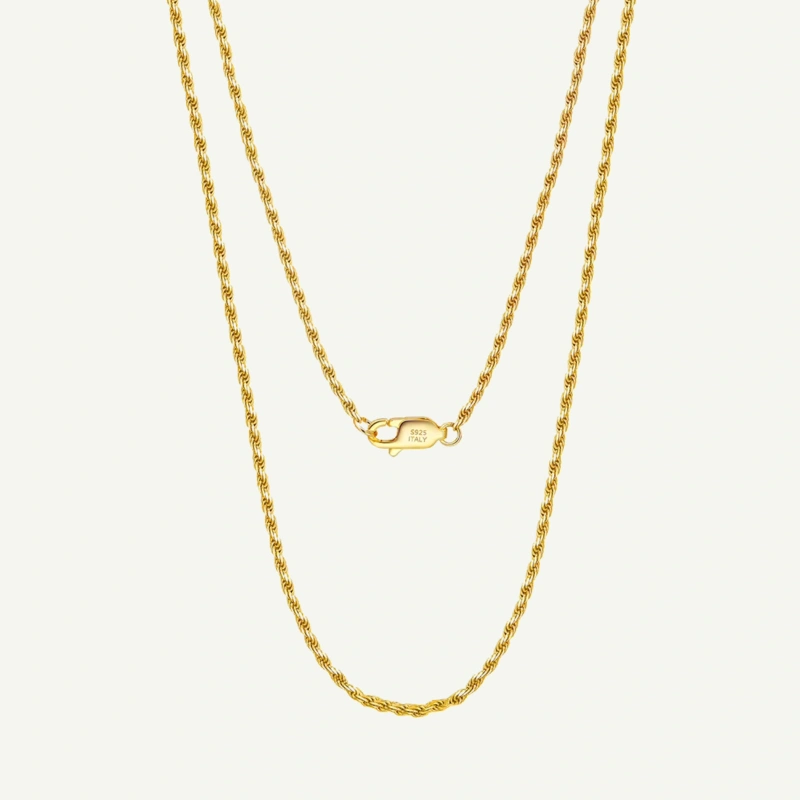 Łańcuszek srebrny pozłacany złotem choker Rope Gold