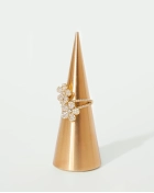 Pierścionek srebrny pozłacany 18 karatowym złotem z cyrkoniami Lea Gold