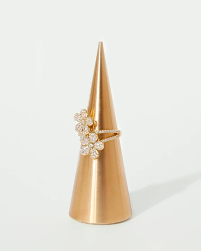 Pierścionek srebrny pozłacany 18 karatowym złotem z cyrkoniami Lea Gold