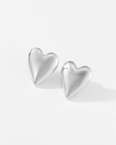 Kolczyki wkrętki srebrne 925 – duże serca kolczyki | Snobistiq