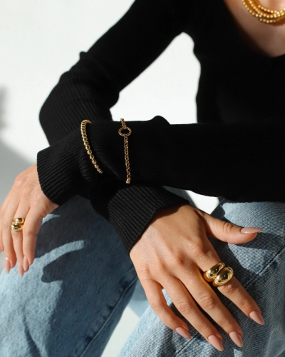 Bransoletka z klamerką pozłacana Brace Gold