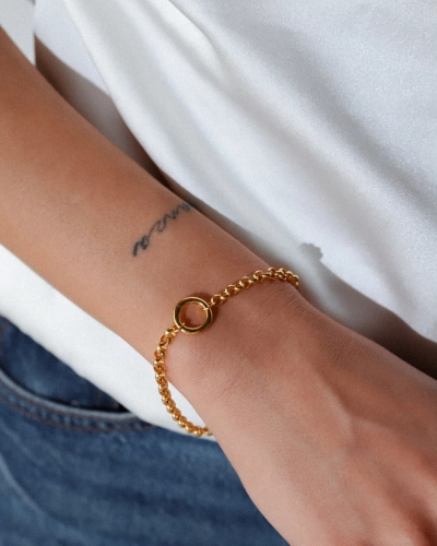 Bransoletka z klamerką pozłacana Brace Gold