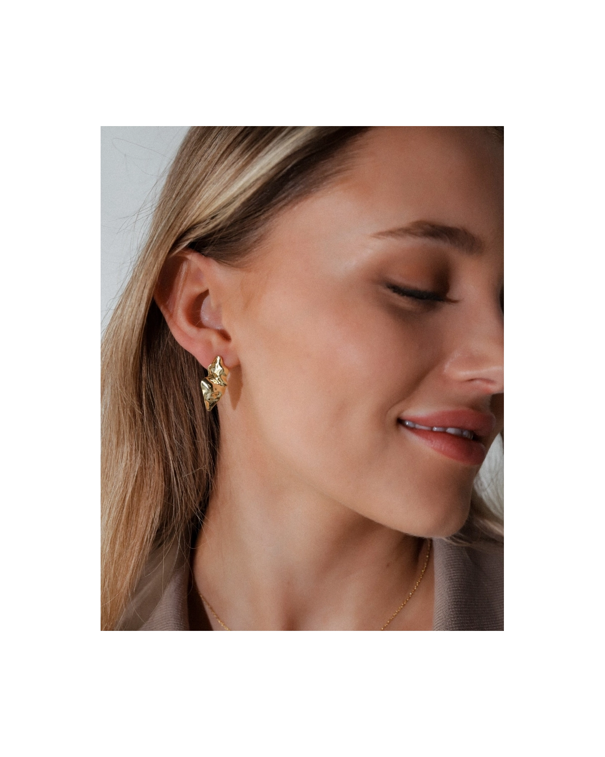 Kolczyki Wkręty Creased Gold – pozłacane, srebro 925 | Snobistiq