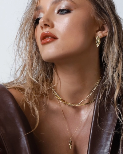 Kolczyki Wkręty Creased Gold – pozłacane, srebro 925 | Snobistiq