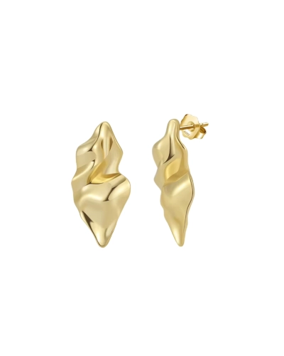Kolczyki Wkręty Creased Gold – pozłacane, srebro 925 | Snobistiq