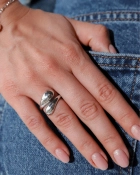 Pierścionek srebrny regulowany Bliss Silver, regulacja | Snobistiq