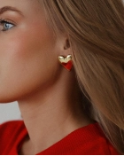 Kolczyki duże serca – pozłacane wkręty z sercem | Snobistiq