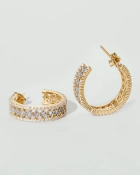 Kolczyki srebrne z cyrkoniami pozłacane Crown Gold