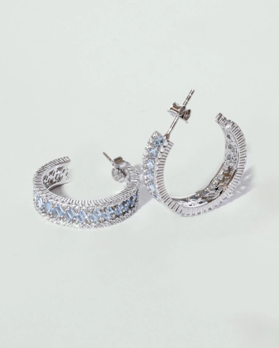 Kolczyki srebrne z cyrkoniami Crown Silver