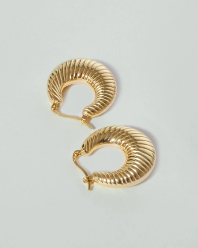 Kolczyki duże koła srebrne pozłacane Rays Gold