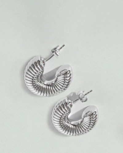 Kolczyki srebrne pozłacane pompowane Fusee Silver