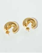 Kolczyki srebrne pozłacane pompowane Fusee Gold