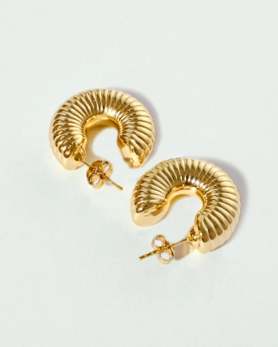 Kolczyki srebrne pozłacane pompowane Fusee Gold