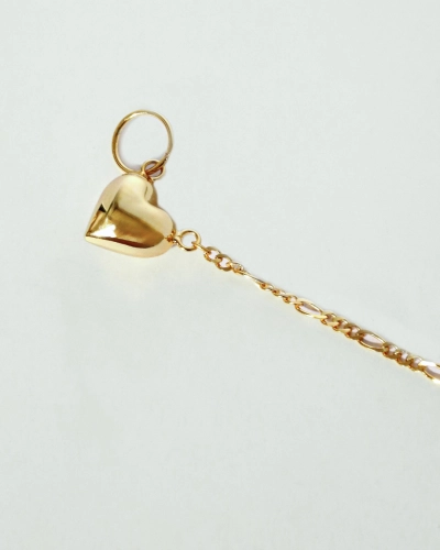 Naszyjnik serduszko srebrny pozłacany splot figaro zapięcie toogle Love Gold 40 cm