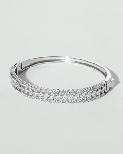 Bransoletka srebrna sztywna z cyrkoniami Crown Silver