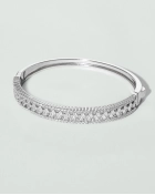 Bransoletka srebrna sztywna z cyrkoniami Crown Silver