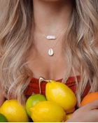 Naszyjnik srebrny pozłacany z naturalną perłą Daisy Gold