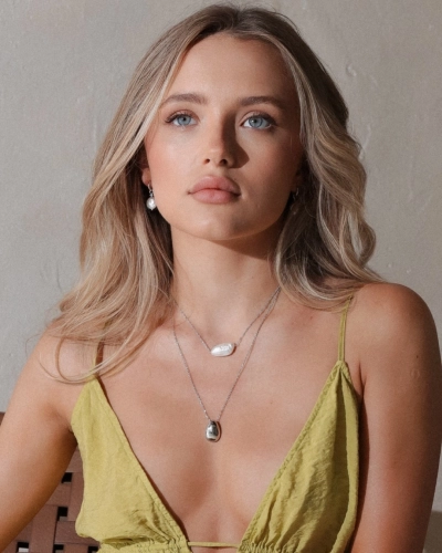 Naszyjnik srebrny z naturalną perłą Daisy Silver