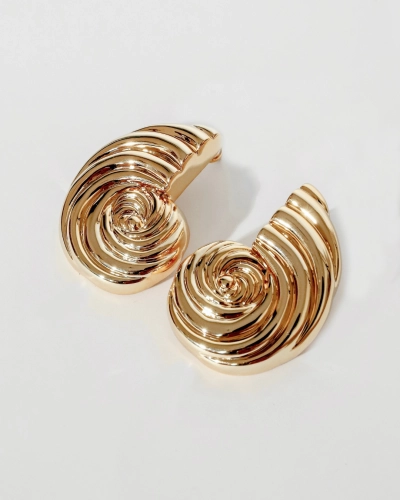 Kolczyki pozłacane Helix – muszle ze srebra 925 | Snobistiq