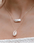 Naszyjnik srebrny pozłacany z muszlą Shell Gold