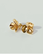 Kolczyki srebrne pozłacane kwiatki Flora Gold