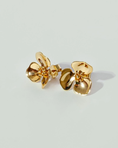 Kolczyki srebrne pozłacane kwiatki Flora Gold