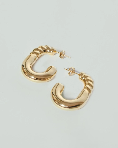 Kolczyki srebrne pompowane Twist Gold