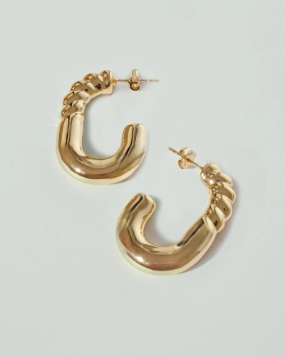 Kolczyki srebrne pompowane Twist Gold